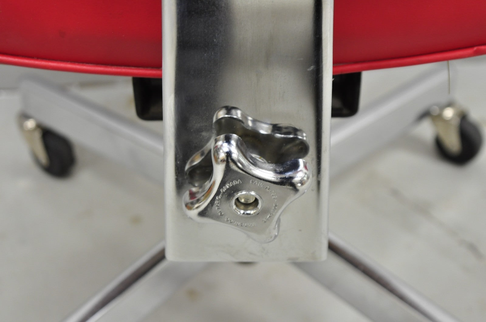 Vintage Mid Century Modern Red Adjustable Chrome Office Desk Chair by HON
