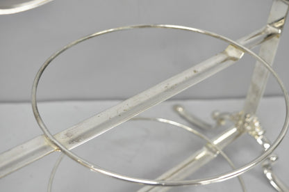 Vintage Godinger Silver Plated 2 Tier Buffet Server High Tea Pastry Plate Stand