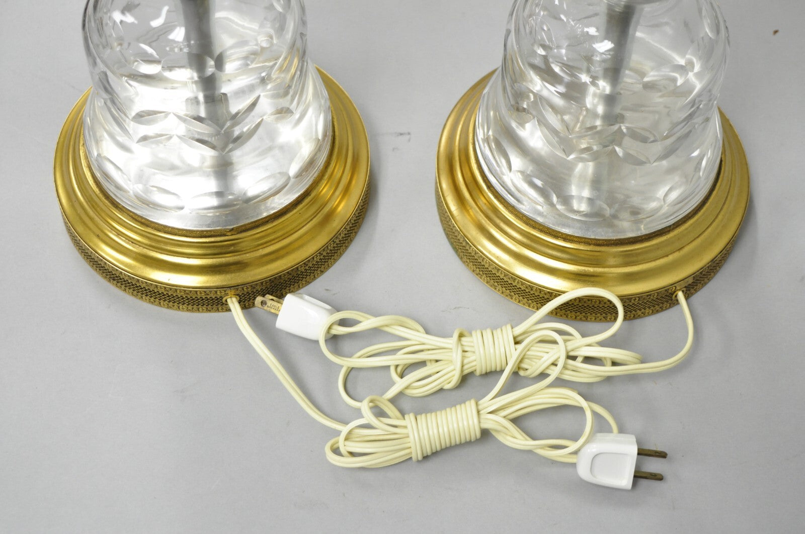 Vintage French Neoclassical Style Glass Urn Table Lamps Attr. Marbro - a Pair