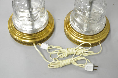 Vintage French Neoclassical Style Glass Urn Table Lamps Attr. Marbro - a Pair