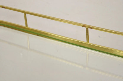 Mid Century Italian Modern Brass and Glass 3 Tier Rolling Bar Cart Serving Table