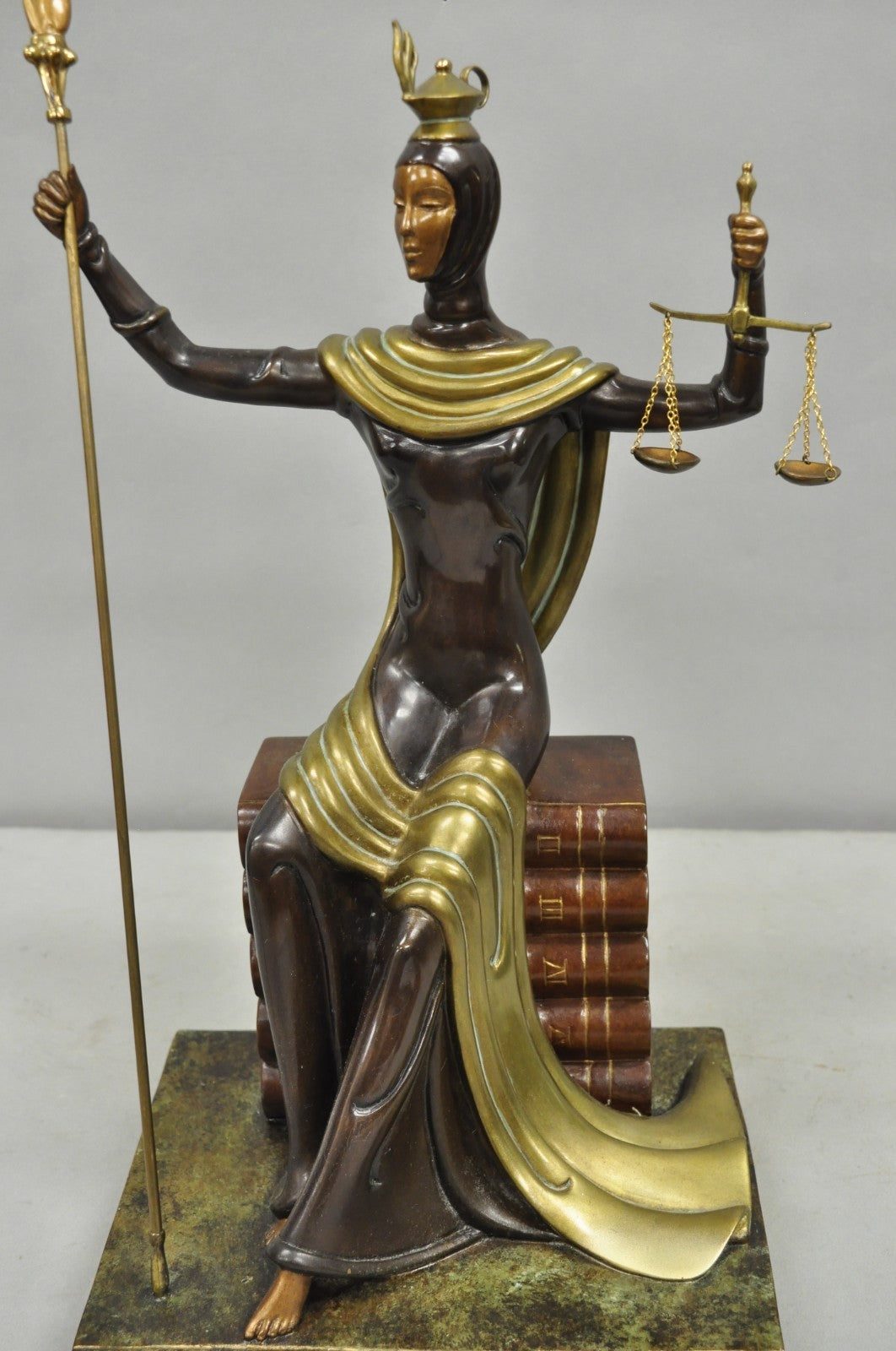 Erte (Romain De Tirtoff) "Justice" Limited 9/500 Bronze Goddess Sculpture 1984