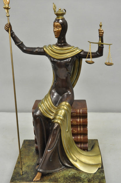 Erte (Romain De Tirtoff) "Justice" Limited 9/500 Bronze Goddess Sculpture 1984