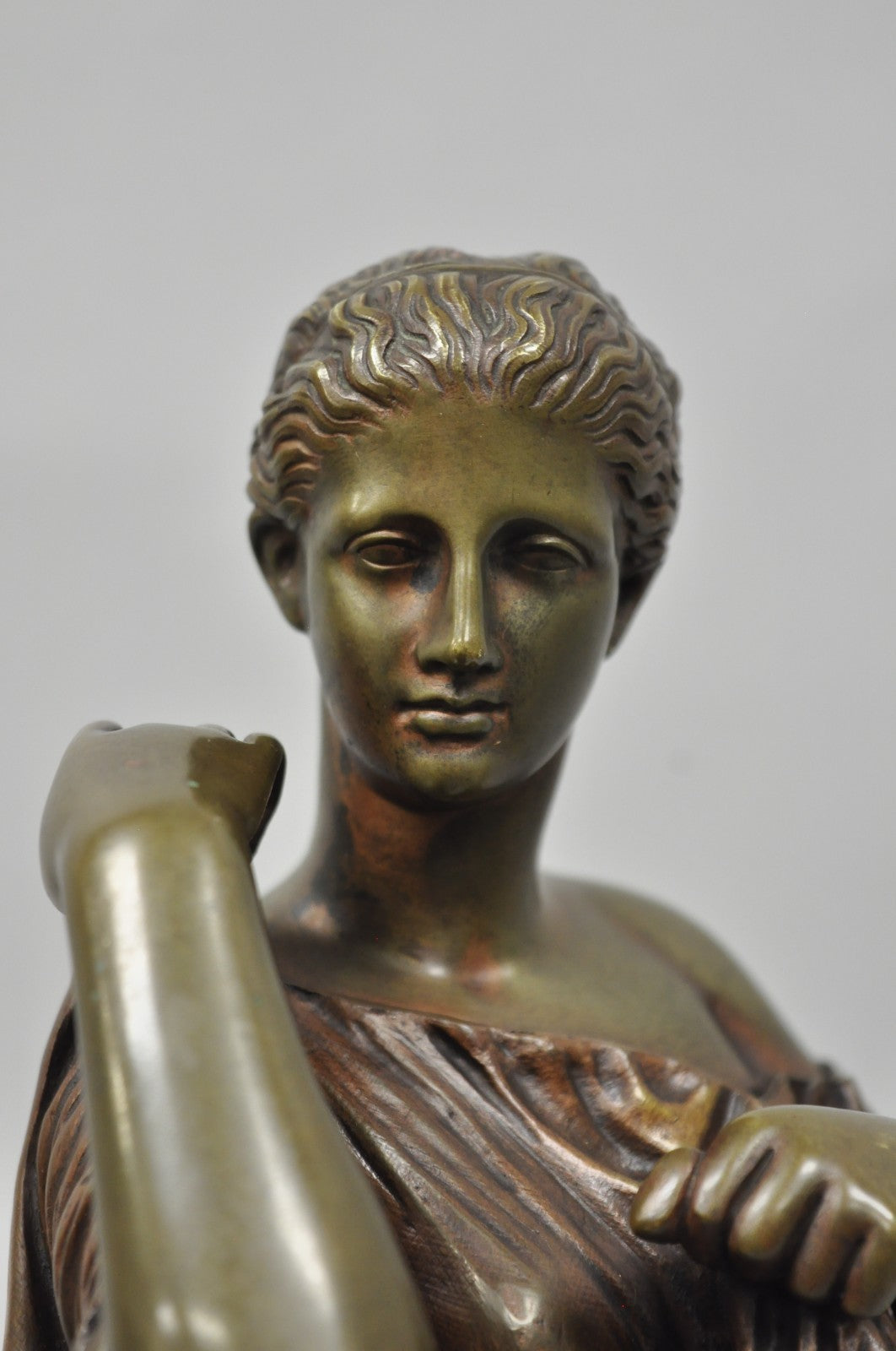 Antique 19th C. Ferdinand Barbedienne Bronze Diana Gabies Statue Sculpture