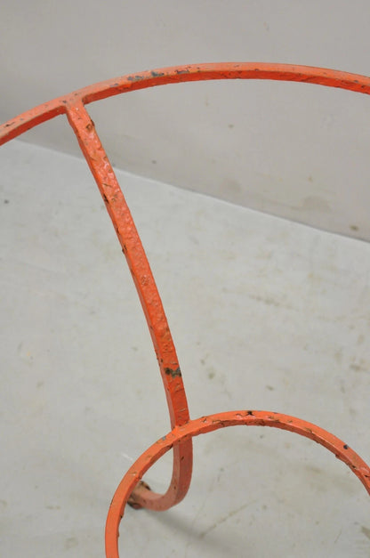 Italian Dragonfly Mosaic Tile Round Stone Top Iron Patio Side Tables - Pair