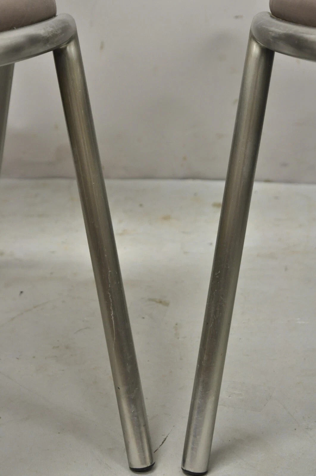 Vintage Brueton Mid Century Modern Tubular Steel Cat Eye Lounge Chairs - a Pair