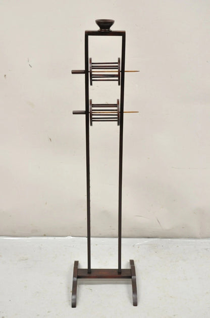 Antique American Primitive Mahogany Handmade Wool Winder Spool Thread Stand