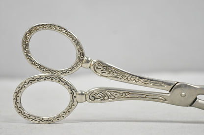 Vintage Silver Plated Victorian Style Pastry Bread Salad Asparagus Serving Tongs