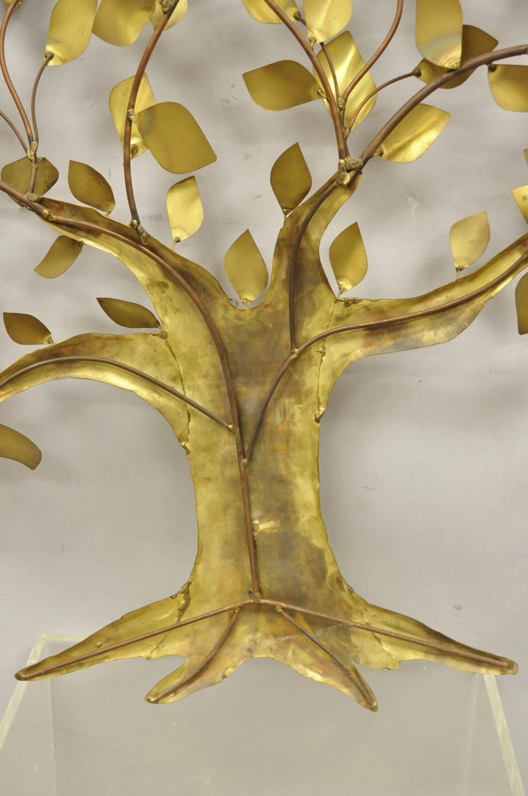 Bergasse Mid Century Modern Brutalist Brass Tree of Life Lrg Wall Art Sculpture