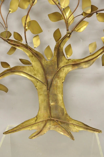 Bergasse Mid Century Modern Brutalist Brass Tree of Life Lrg Wall Art Sculpture
