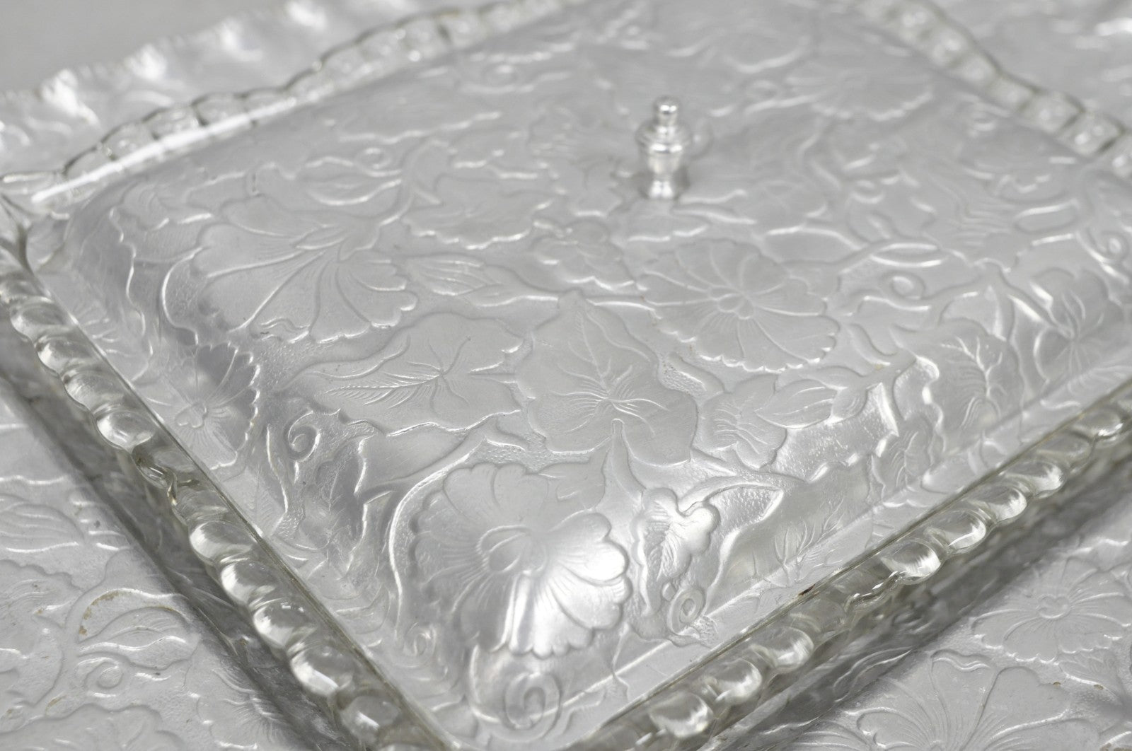Vintage Art Deco Nouveau Hammered Aluminum Vegetable Relish Serving Platter Tray