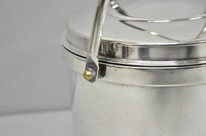Gorham YC141 Mid Century Modern Silver Plated Reticulating Hinge Ice Bucket