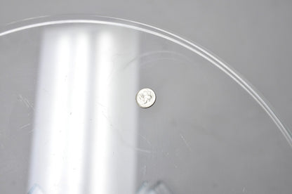 Vintage Mid Century Modern Stacked Glass Skyscraper Round Accent Side Table