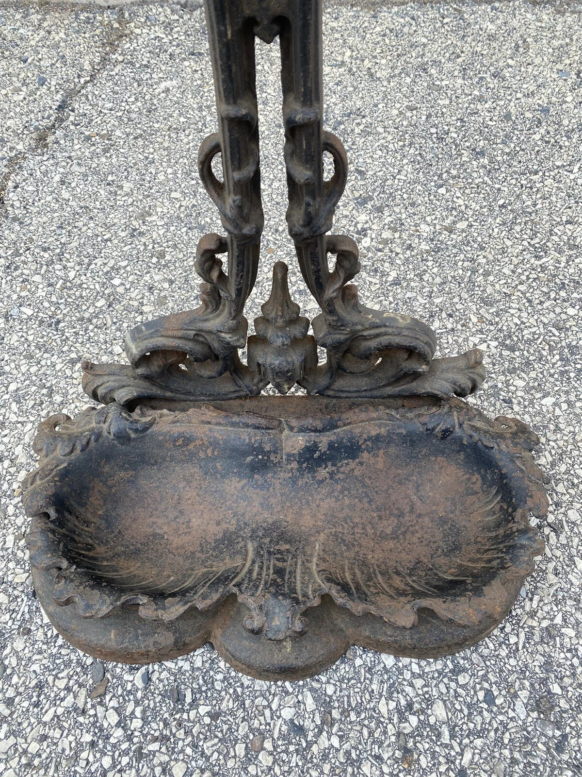 Antique Victorian 19th Century Cast Iron Rococo Hall Tree Coat /Umbrella Stand