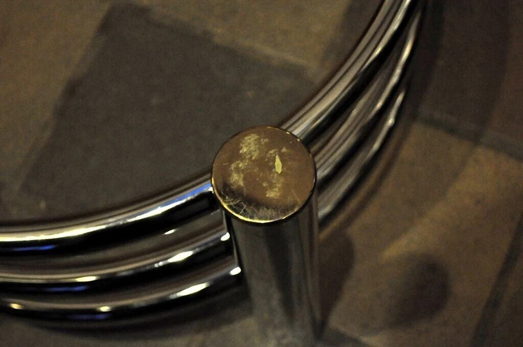 Vintage Mid Century Modern Romeo Rega Style Chrome Arch Side End Tables - a Pair