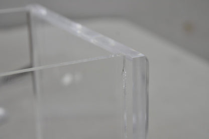 Vintage Mid Century Modern Clear Lucite Acrylic Diamond Handle Ice Bucket