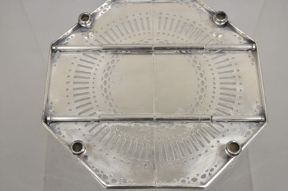 Antique Edwardian Silver Plated Expanding Pot Trivet with Monogram