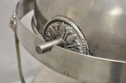 Vintage Regency Silver Plated Steel Round Catering Serving Chafing Dish w/ Lions