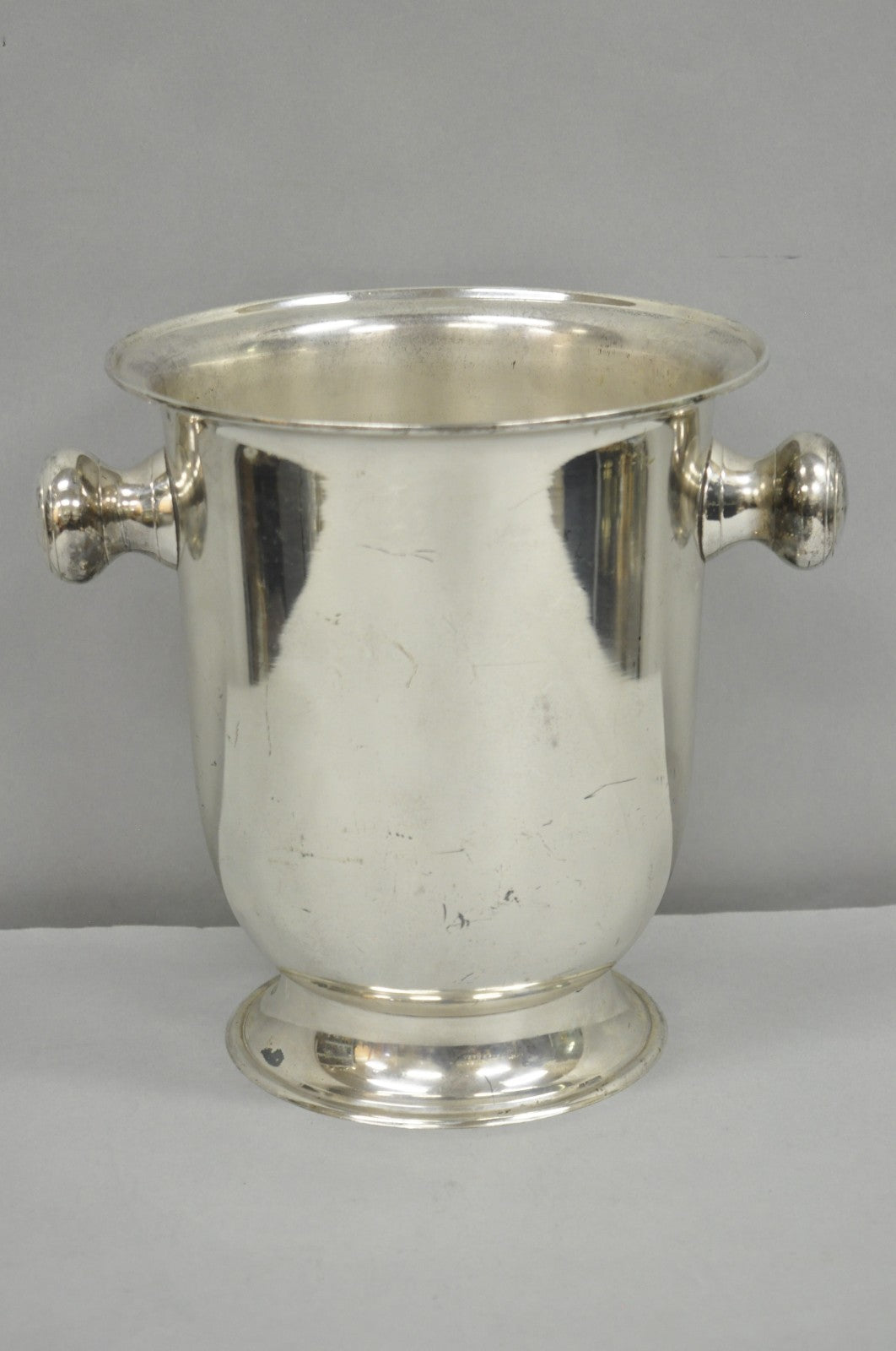 Mid Century Modern Silver Plated Twin Handle Urn Champagne Chiller Ice Bucket