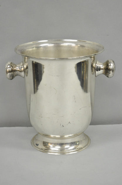 Mid Century Modern Silver Plated Twin Handle Urn Champagne Chiller Ice Bucket