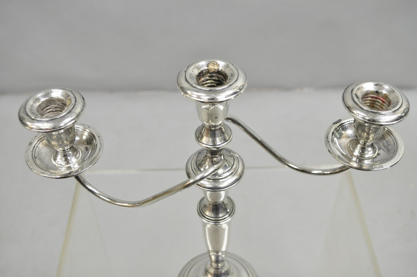 Vintage Revere Silversmith Sterling Silver Weighted 3 Arm Candelabra Candlestick