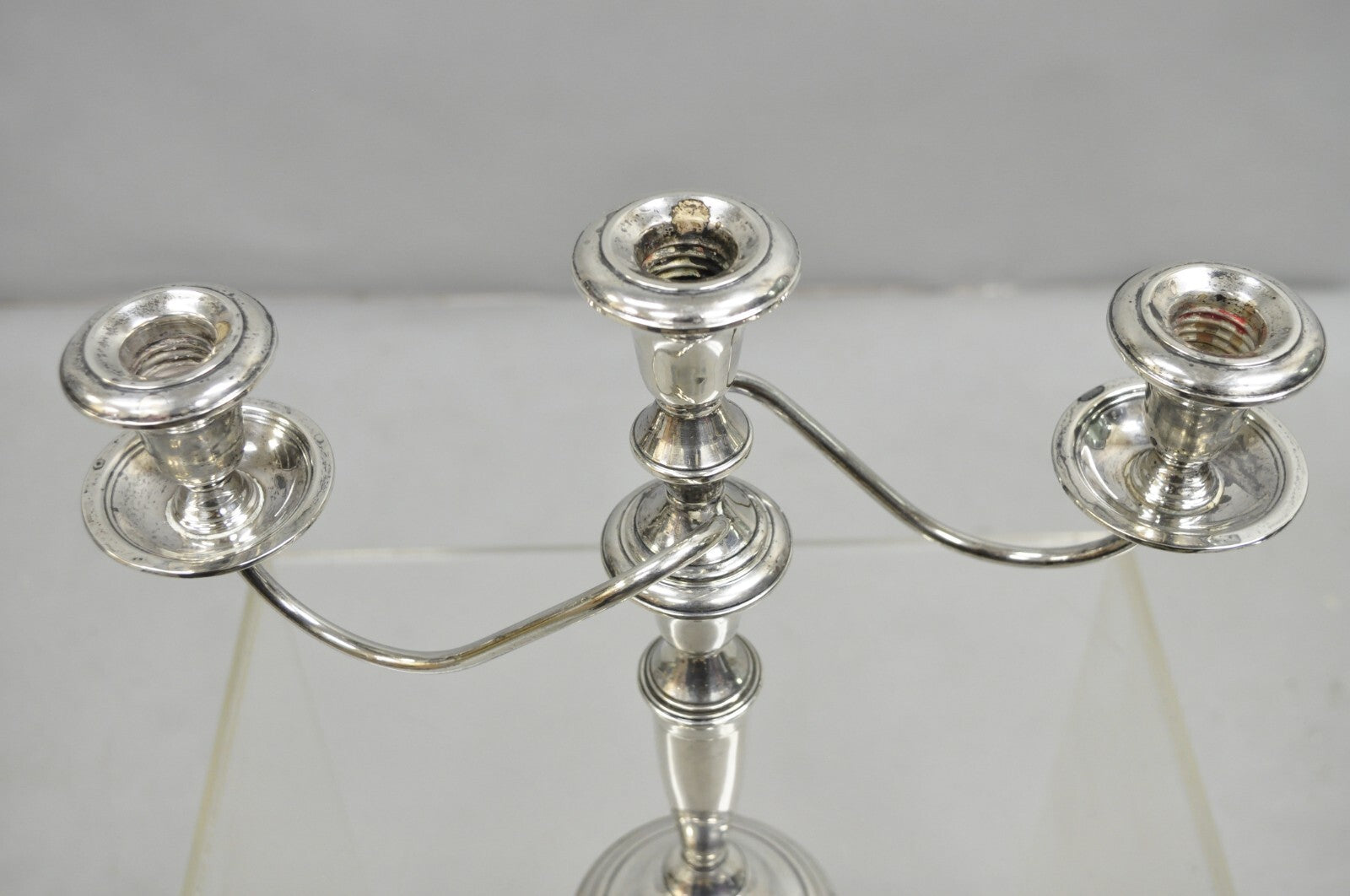 Vintage Revere Silversmith Sterling Silver Weighted 3 Arm Candelabra Candlestick