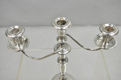 Vintage Revere Silversmith Sterling Silver Weighted 3 Arm Candelabra Candlestick