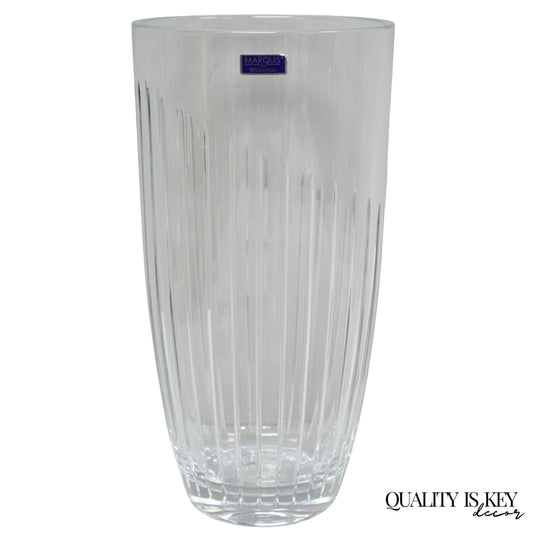 Marquis by Waterford 12" Tall Etched Round Lead Crystal Glass Flower Vase