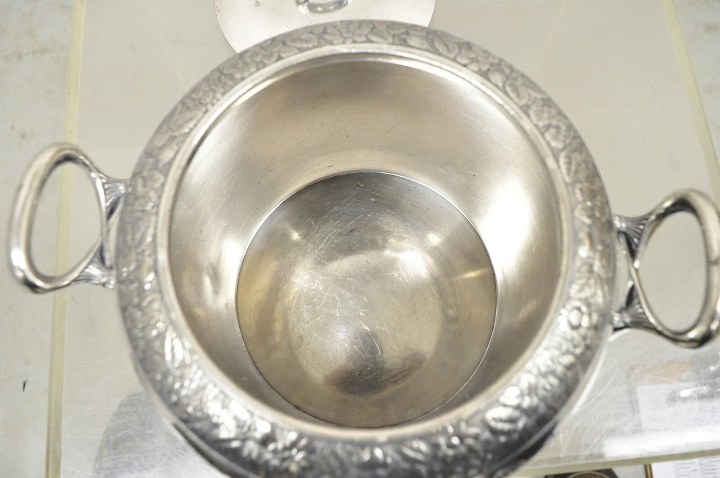 Antique Art Nouveau Silver Plated Lidded Soup Tureen Engraved "Louise"