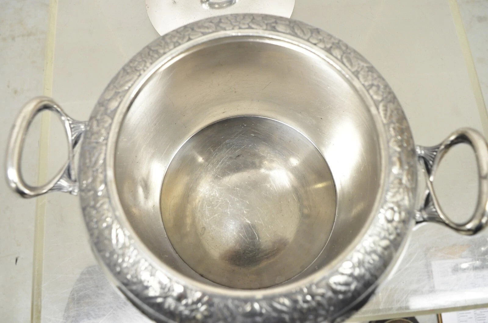 Antique Art Nouveau Silver Plated Lidded Soup Tureen Engraved "Louise"