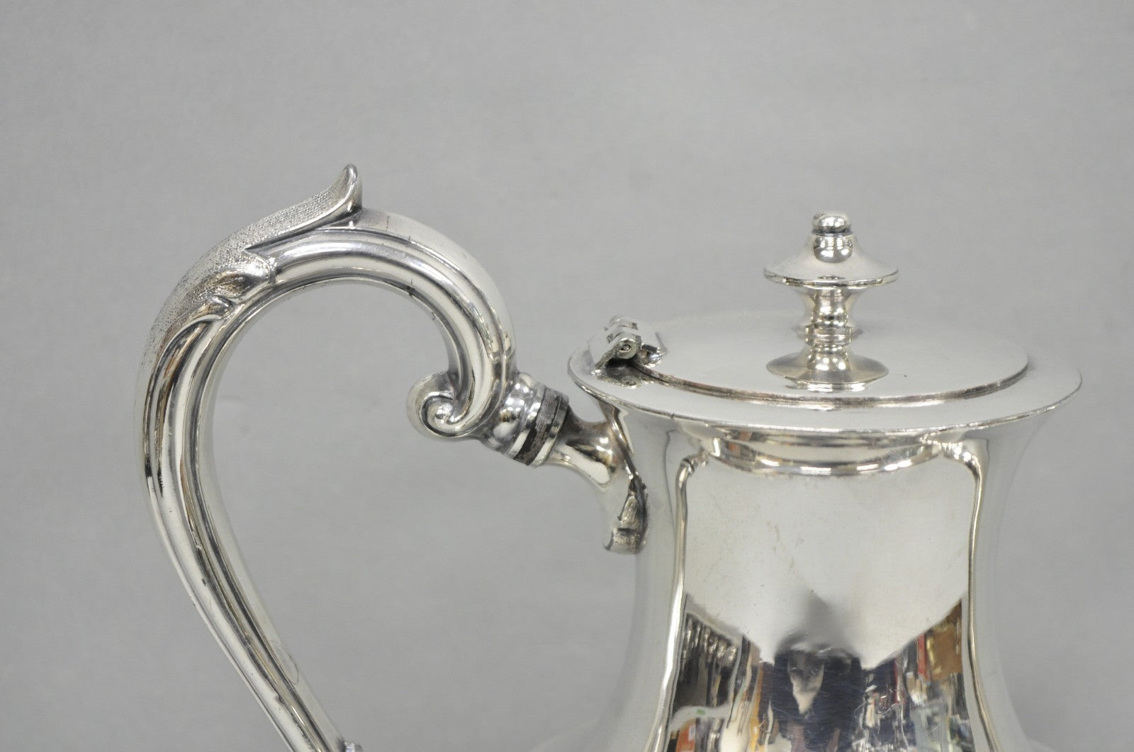 Vintage Victorian Silver Plated Floral Repousse Tea Kettle Teapot w/ Monogram