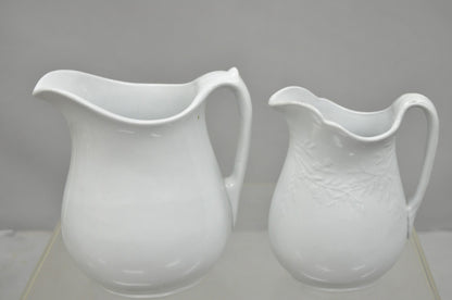 English Ironstone Imperial Hope & Carter Burgess Goddard Water Pitchers Set of 2