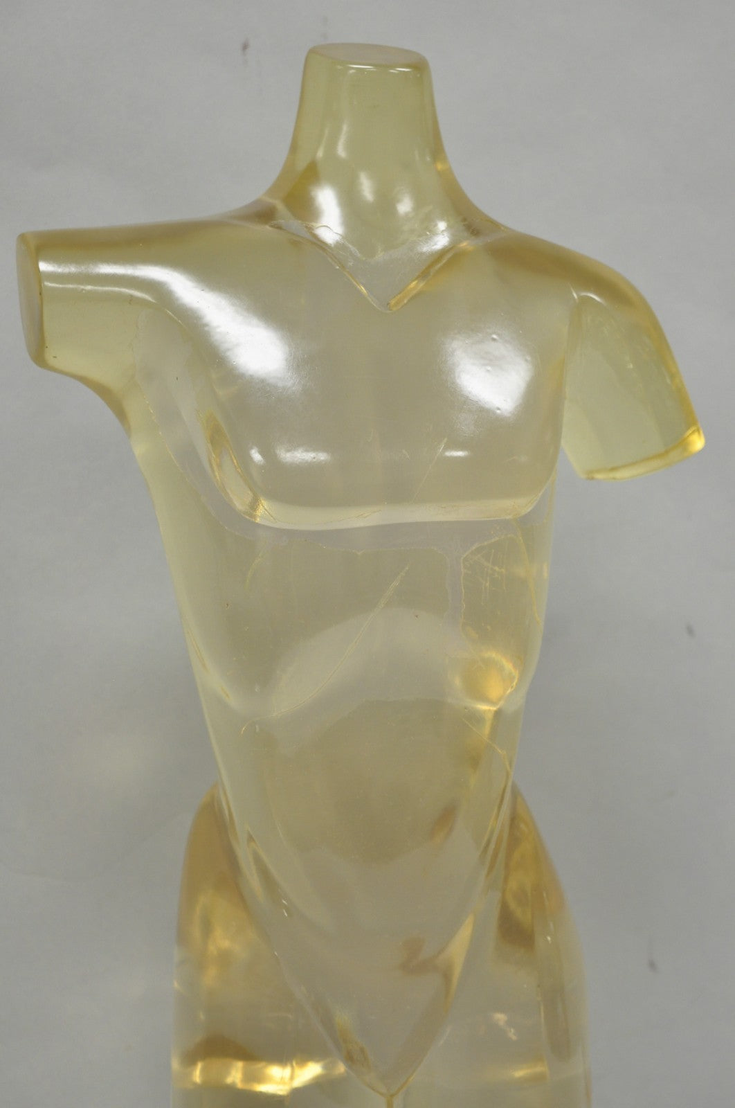 Vintage Mid Century Italian Modern Lucite Acrylic Nude Bust Modernist Sculpture