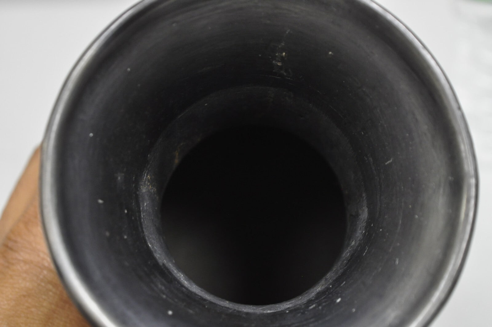 Dona Rosa Barro Negro Black Pottery 9" Bulbous Flower Vase Mid Century Modern