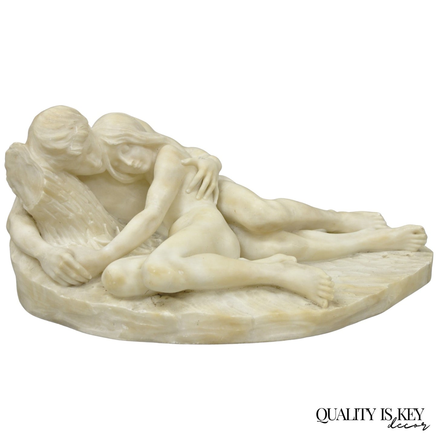 Stephan Abel Sinding (1846-1922) "Lovers Couple" Alabaster Marble Sculpture