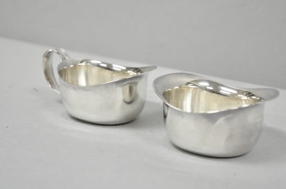 Vintage Carl Cohr Denmark Mid Century Modern Silver Plated Creamer & Sugar Bowl