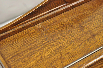Antique English Victorian Oak Wood Desktop Portable Lap Desk Letter Holder