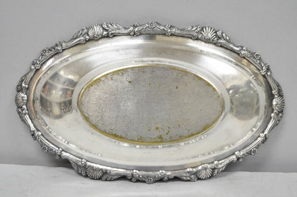 Vintage Victorian Style Silver Plated Oval 13.5" Trinket Serving Dish (B)