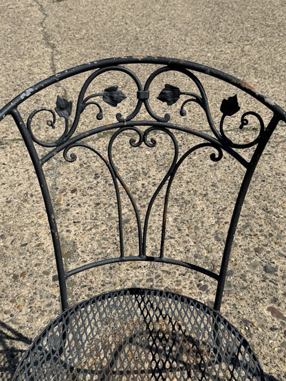 Salterini Style Wrought Iron Garden Patio Arm Chairs by Florentine Craft Studio