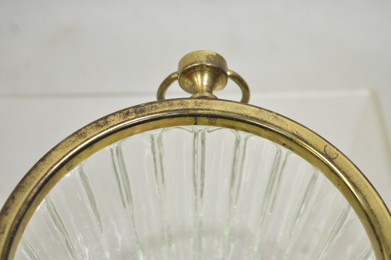 Vintage Hollywood Regency Brass & Glass Champagne Wine Chiller Ice Bucket