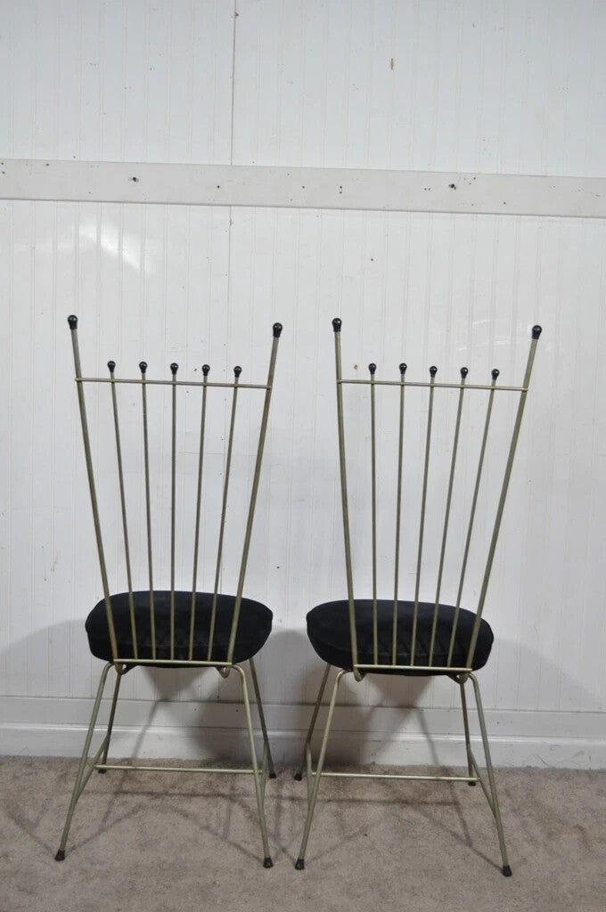 Vintage Mid Century Modern Arthur Umanoff Style Metal Dining Chairs - Set of 4