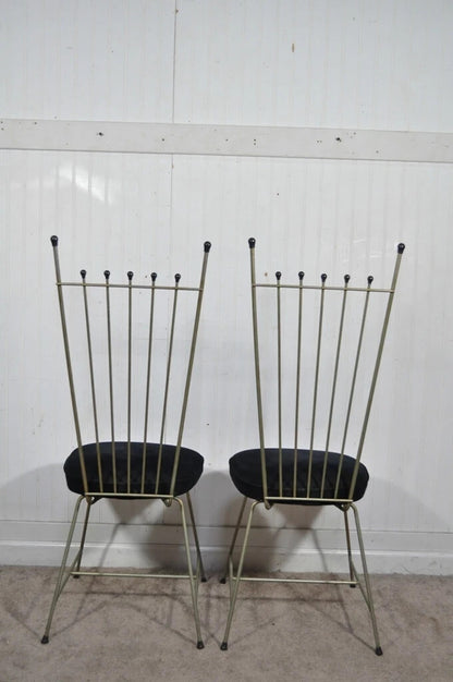 Vintage Mid Century Modern Arthur Umanoff Style Metal Dining Chairs - Set of 4