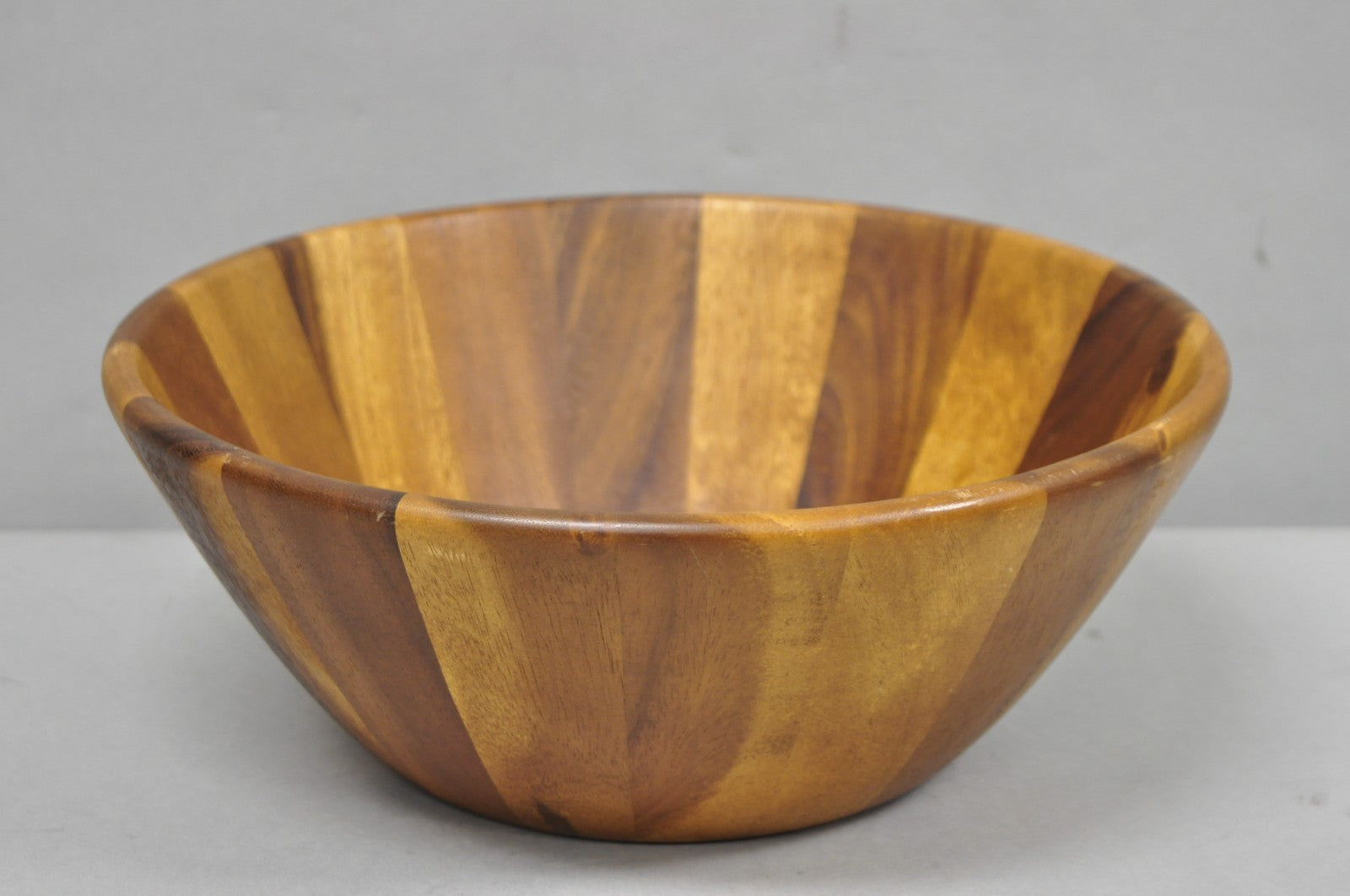 Vintage Bill.F BF Mid Century Modern Acacia Wood Salad Fruit Bowl