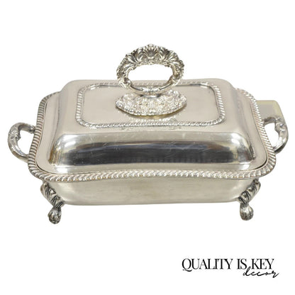 Antique English Victorian Sheffield Silver Plated Lidded Warmer Serving Platter
