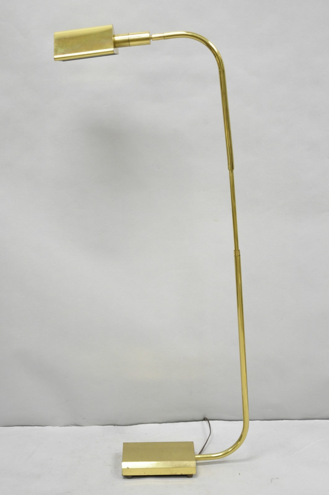 Vintage Chapman Mid Century Modern Adjustable Brass Reading Pharmacy Floor Lamp