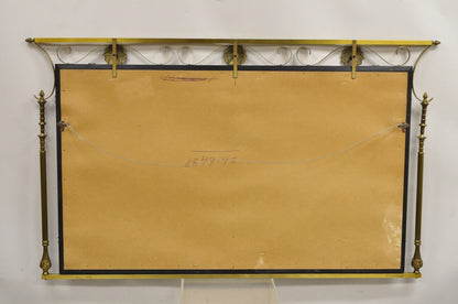 Large Vintage Brass Scrolling Frame Hollywood Regency Beveled Glass Wall Mirror