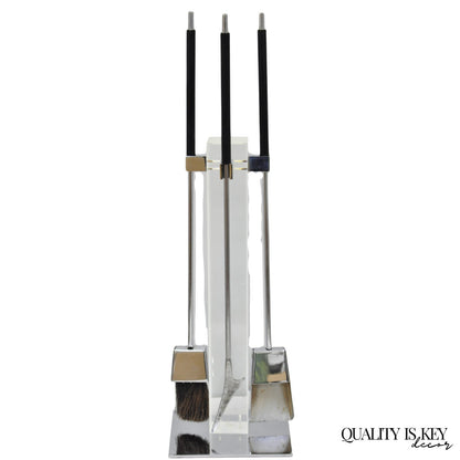 Danny Alessandro Albrizzi Vintage Modernist Lucite & Chrome Fireplace Tool Set