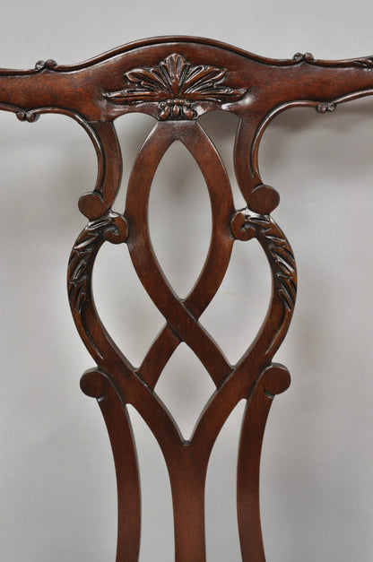 Vintage Chippendale Mahogany Ball and Claw Dining Side Chairs attr. Kindel, Pair