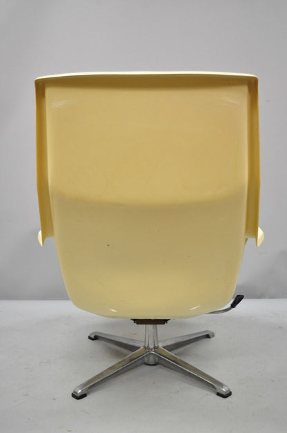 Overman Sweden Mid Century Modern Molded Plastic Swivel Tilt Lounge Chair