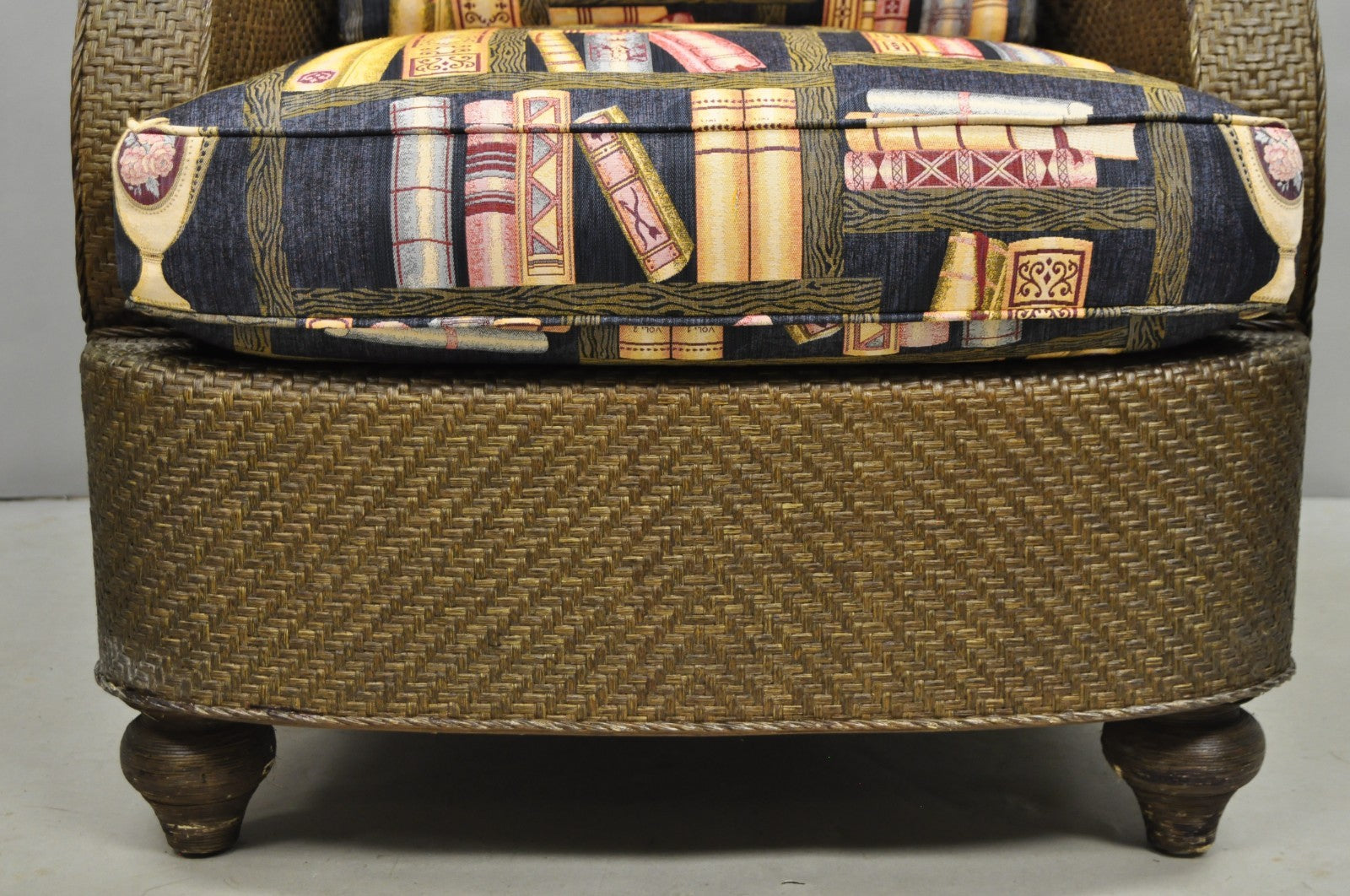 Mark Hampton Collection Hickory Chair Wicker Rattan Lounge Arm Club Chair